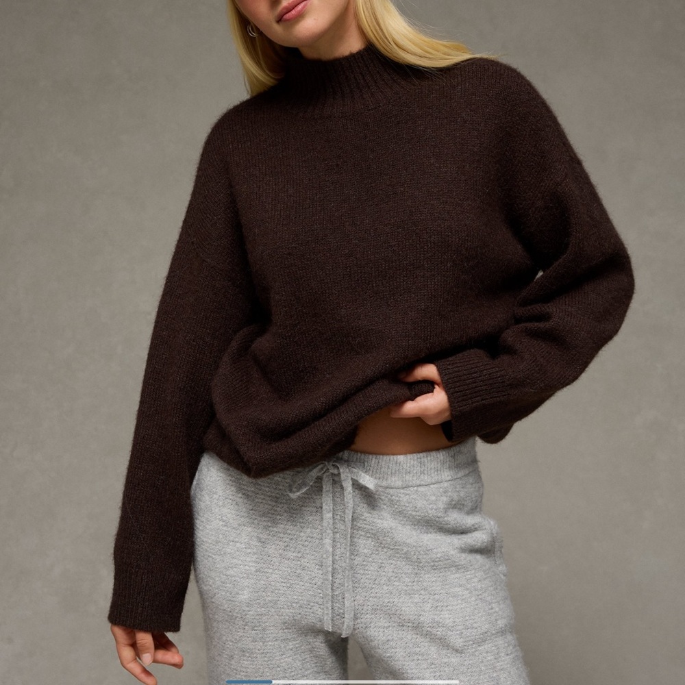 American Eagle Outfitters Dark Brown Turtleneck Sweater